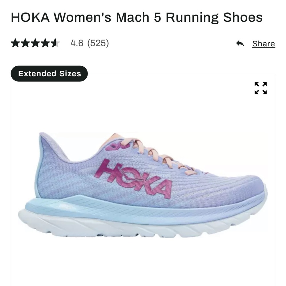 Hoka Mach 5 running shoe worn once with box!